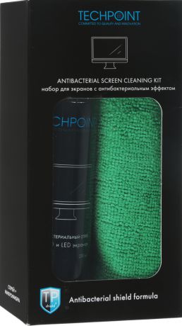 Набор Techpoint "Antibacterial Screen Cleaning Kit": спрей, салфетка, для ухода за LED и LCD экранами