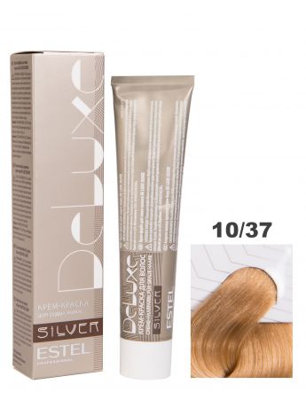 Краска-уход DE LUXE SILVER для окрашивания волос ESTEL PROFESSIONAL 10/37 светлый блондин золотисто-коричневый для седины 60 мл