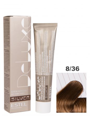 Краска-уход DE LUXE SILVER для окрашивания волос ESTEL PROFESSIONAL 8/36 светло-русый золотисто-фиолетовый 60 мл