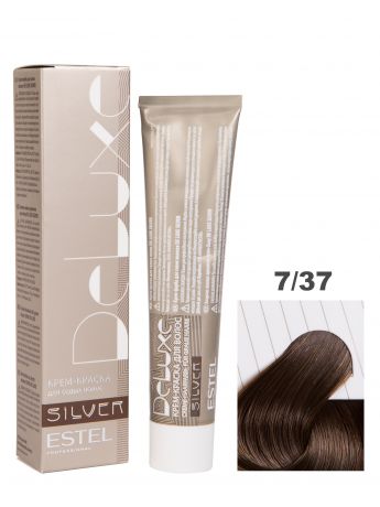 Краска-уход DE LUXE SILVER для окрашивания волос ESTEL PROFESSIONAL 7/37 русый золотисто-коричневый 60 мл