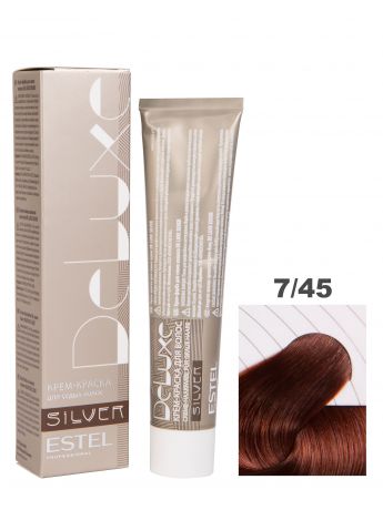 Краска-уход DE LUXE SILVER для окрашивания волос ESTEL PROFESSIONAL 7/45 русый медно-красный 60 мл