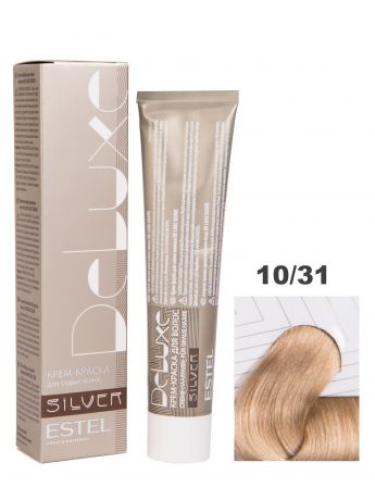 Краска-уход DE LUXE SILVER для окрашивания волос ESTEL PROFESSIONAL 10/31 светлый блондин золотисто-пепельный для седины 60 мл
