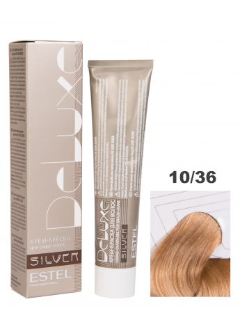 Краска-уход DE LUXE SILVER для окрашивания волос ESTEL PROFESSIONAL 10/36 светлый блондин золотисто-фиолетовый для седины 60 мл