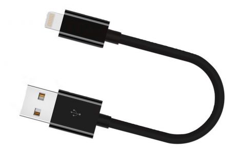 Короткий кабель зарядки Coffeesoft USB/Lightning 21 cm black