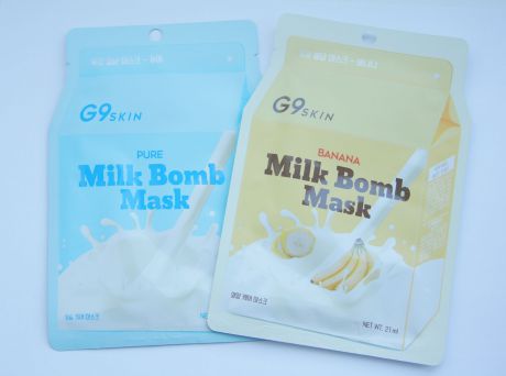 Маска косметическая тканевая BOMB MASK G9SKIN (комплект из 2-х штук: молоко банан)