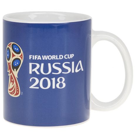Кружка керамическая FIFA "Чемпионат мира 2018" синяя, 330 мл