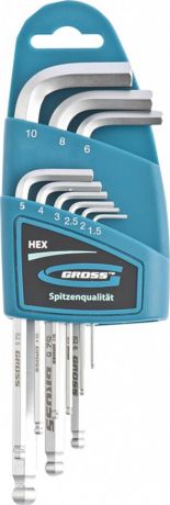 Набор ключей имбусовых HEX GROSS 16403
