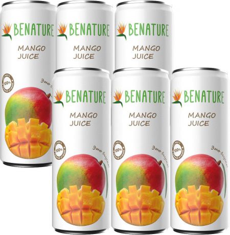 Сок BeNature манго 100%, 6 шт по 250 мл