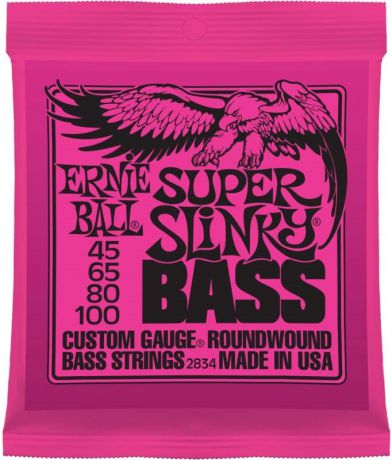 Струны для бас-гитары Ernie Ball Nickel Wound Bass Super Slinky (45-65-80-100), P02834