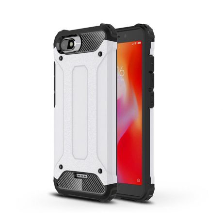 Чехол для сотового телефона Мобильная Мода Xiaomi Redmi 6A Накладка противоударная с усиленными углами, белый
