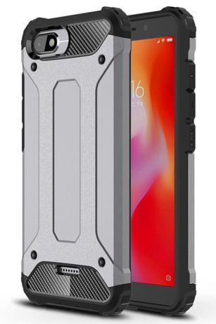 Чехол для сотового телефона Мобильная Мода Xiaomi Redmi 6A Накладка противоударная с усиленными углами, серый