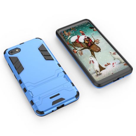 Чехол для сотового телефона Мобильная Мода Xiaomi Redmi 6A Накладка противоударная с подставкой трансформер, синий