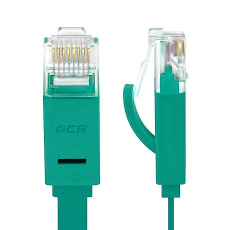 Патч-корд Greenconnect PROF cat6, GCR-LNC625-0.5m, RJ45, плоский, прямой, 30 AWG, ethernet high speed, зеленый, 0.5m