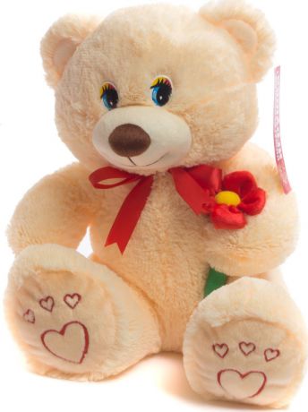 Мягкая игрушка Медведь с цветком с вышивкой Нижегородская Игрушка См-645-5