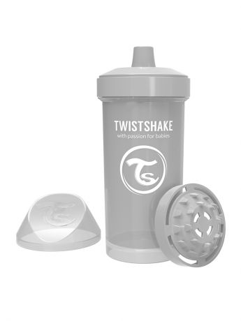 Поильник Twistshake Pastel Grey, цвет: серый, 360 мл