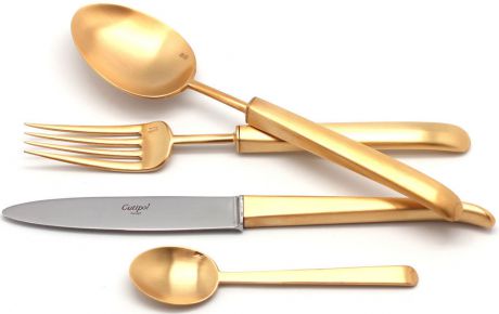 Набор столовых приборов Cutipol "Carre Gold", цвет: золотой, матовый, 72 предмета. 9132-72