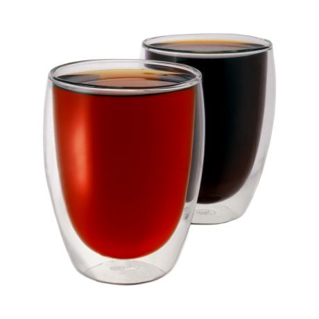 Набор стеклянных стаканов CnGlass с двойными стенками для кофе и чая 2 шт. по 350 мл B13