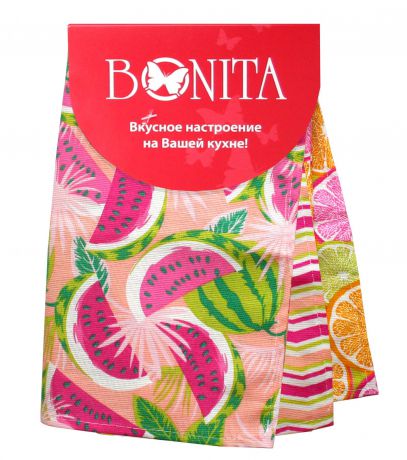 Набор кухонных полотенец Bonita Сахарный арбуз, 11010118688, красный