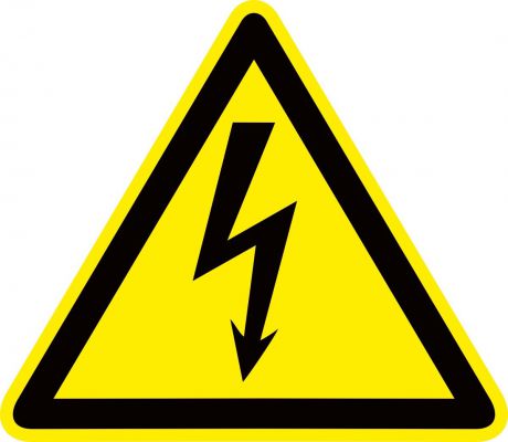 Наклейка ОранжевыйСлоник "Опасность поражения электрическим током", INW01RGB, Винил