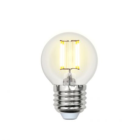 Лампочка Uniel LED-G45-7,5W/WW/E27/CL 3000K, Теплый свет 7.5 Вт, Светодиодная