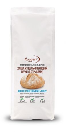 Готовая смесь Ruggeri для выпечки хлеба из цельнозерновой муки (с отрубями) 500 г