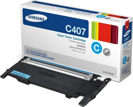Картридж Samsung CLT-C407S ST998A, голубой, для лазерного принтера, оригинал