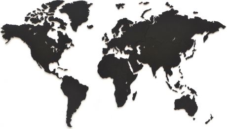 Украшение на стену Mimi Пазл-наклейка карта мира Wall Decoration Base, 90х54 см, ДВП, Дерево