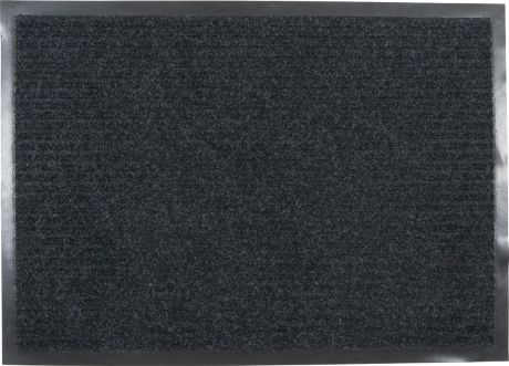 Коврик придверный SunStep "Ребристый", влаговпитывающий, цвет: черный, 80 х 50 см