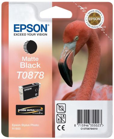 Картридж Epson T0878, матовый черный, для струйного принтера, оригинал