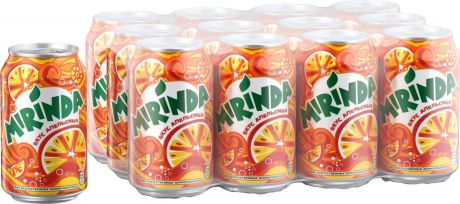 Газированный напиток Mirinda "Апельсин", 12 шт по 330 мл