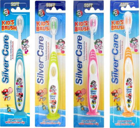 Зубная щетка Silver Care "Kids Brush" на подставке, мягкая, от 2 до 6 лет, в ассортименте