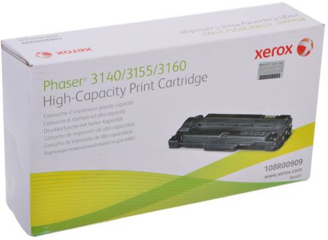 Картридж Xerox 108R00909, черный, для лазерного принтера, оригинал