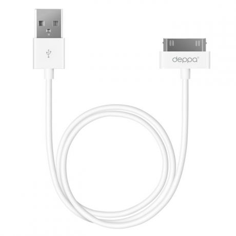 Дата-кабель USB - 30-pin для Apple, 1.2м, белый, Deppa