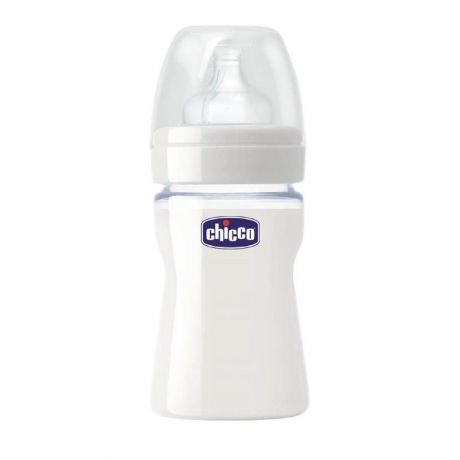 Chicco Бутылочка для кормления с силиконовой соской Well-Being Glass от 0 месяцев 150 мл