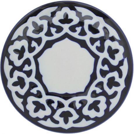 Тарелка Turon Porcelain "Пахта", цвет: белый, синий, диаметр 22,5 см