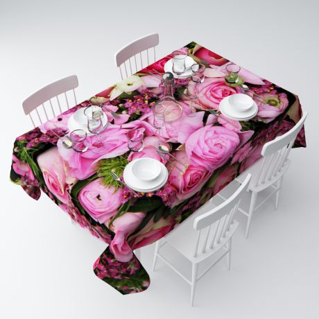 Скатерть Сирень "Розовое счастье", прямоугольная, 145 х 220 см