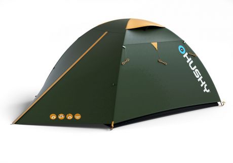 Палатка туристическая Husky "BIRD 3 CLASSIC", цвет: зеленый