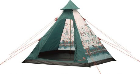 Палатка "Easy Camp", 4-местная, цвет: бежевый, зеленый. 120259