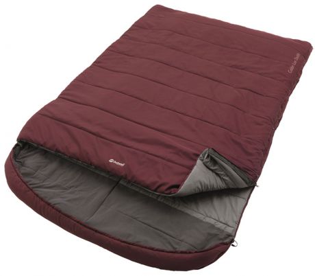 Спальный мешок-одеяло на двоих Outwell "Colibri Lux Double", с подголовником, правосторонняя молния, цвет: бордовый, 215 х 150/170 см