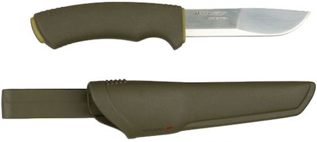 Нож туристический Morakniv "Bushcraft Forest", цвет: зеленый, стальной, длина лезвия 10,9 см