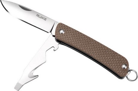 Нож складной туристический Ruike S21-N, цвет: коричневый
