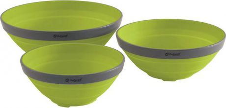 Миска походная Outwell Collaps Bowl, складная, цвет: светло-зеленый, 10 х 28 см, 3 шт. 650681
