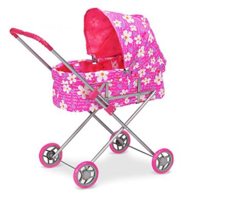 коляска для кукол коляска 9308 металлическая розовый