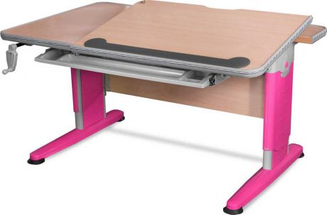 Детский стол Mealux Detroit (цвет столешницы: клен, цвет ножек стола: розовый)