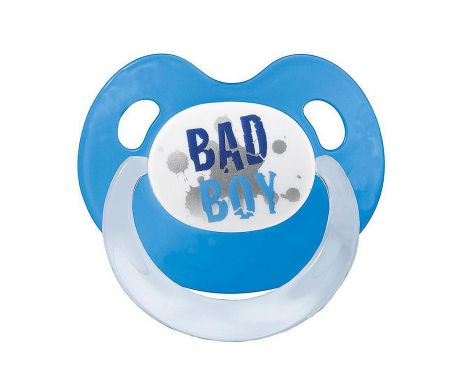 Bibi Пустышка силиконовая Bad Boy от 0 до 6 месяцев цвет синий