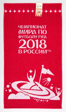 Полотенце махровое FIFA "Чемпионат 3", цвет: белый, красный, 50 х 90 см