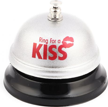 Звонок настольный Эврика "Ring For A Kiss", цвет: серебристый