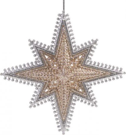 Новогоднее подвесное елочное украшение Magic Time "Звездочка золотая", 2 х 13 х 13 см
