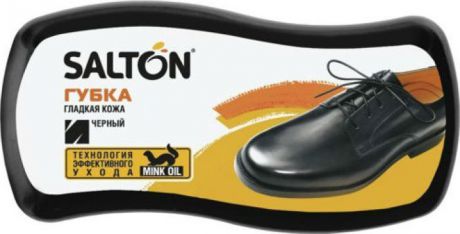 Губка Salton "Волна" для обуви из гладкой кожи, цвет: черный, 12 х 5,5 х 5,5 см