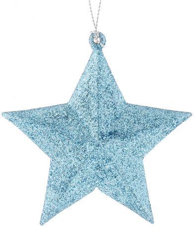 Украшение новогоднее подвесное Magic Time "Звезда в голубом глитере", высота 9 см